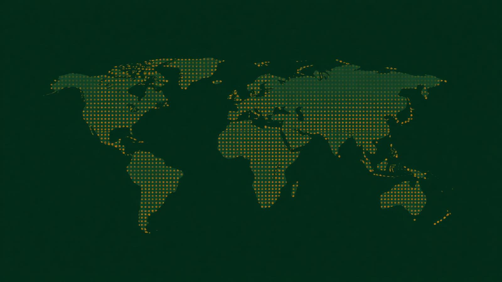 World map illustrating international trade routes
